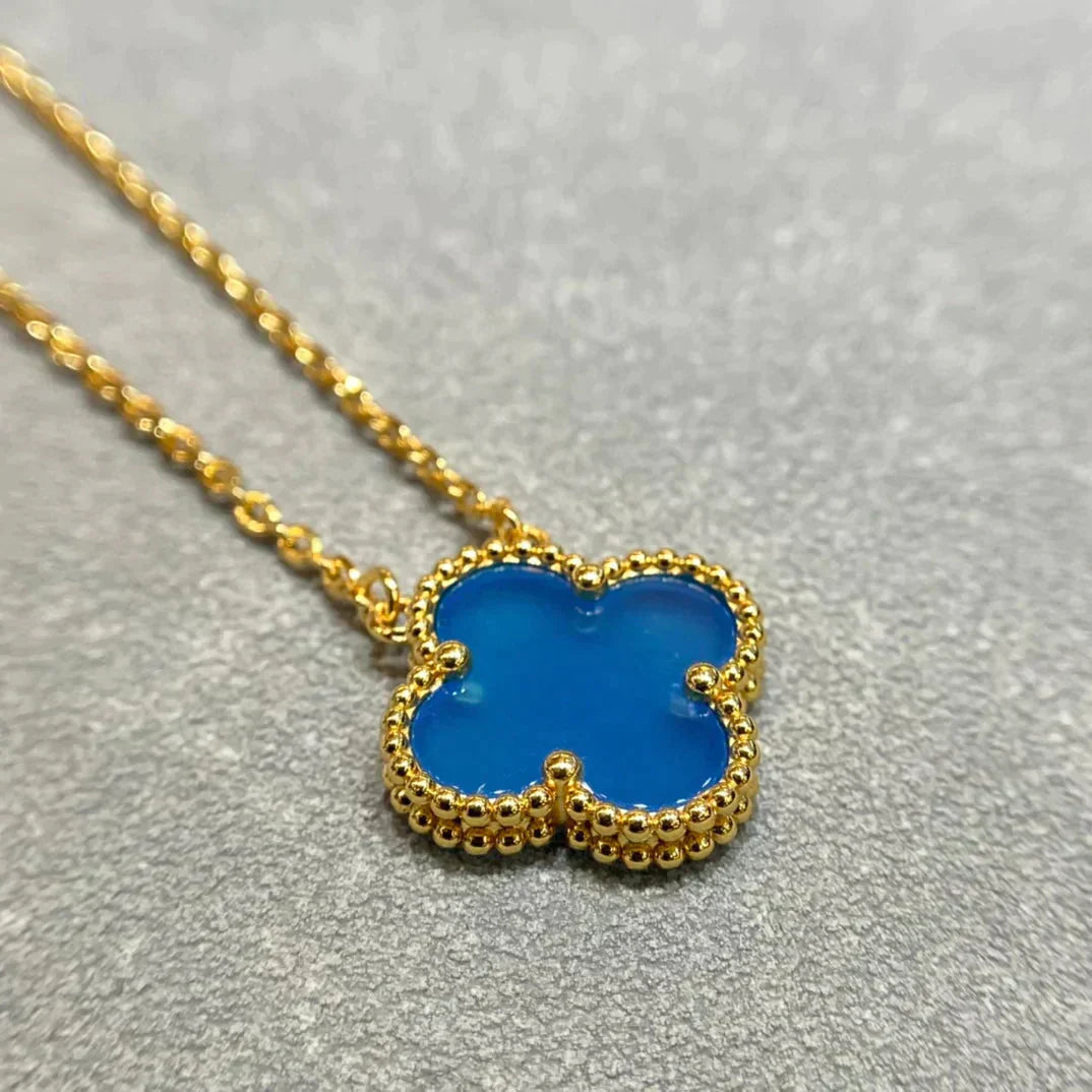 ¡®Sprite Jewelry¡¯CLOVER 15MM BLUE AGATE NECKLACE
