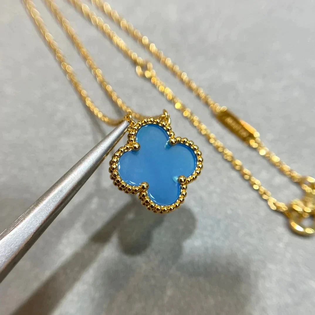 ¡®Sprite Jewelry¡¯CLOVER 15MM BLUE AGATE NECKLACE