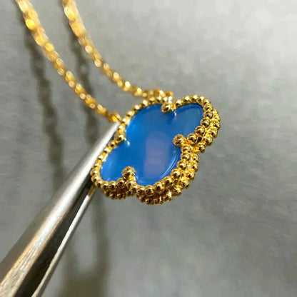 ¡®Sprite Jewelry¡¯CLOVER 15MM BLUE AGATE NECKLACE