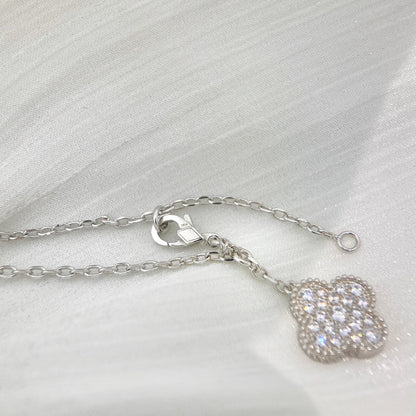¡®Sprite Jewelry¡¯CLOVER 5 MOTIFS SILVER DIAMONDS NECKLACE