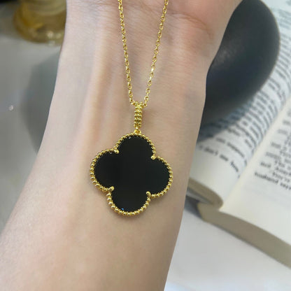 ¡®Sprite Jewelry¡¯CLOVER 25MM NECKLACE GOLD ONYX