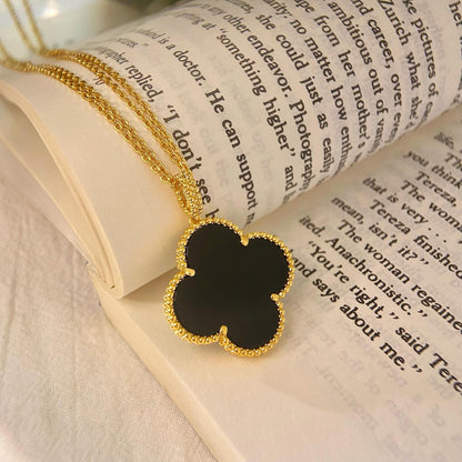 ¡®Sprite Jewelry¡¯CLOVER 25MM NECKLACE GOLD ONYX