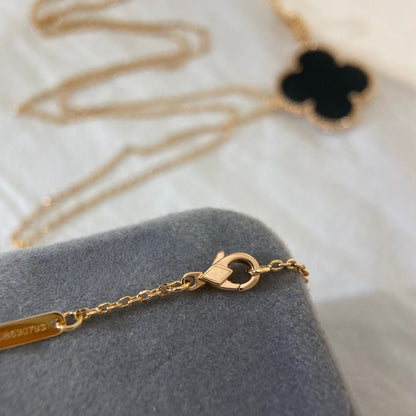 ¡®Sprite Jewelry¡¯CLOVER 25MM NECKLACE GOLD ONYX