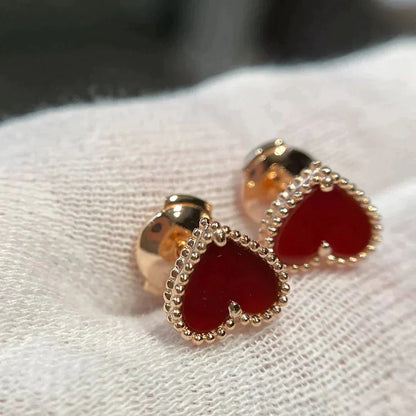 ¡®Sprite Jewelry¡¯HEART CARNELIAN STUD EARRINGS