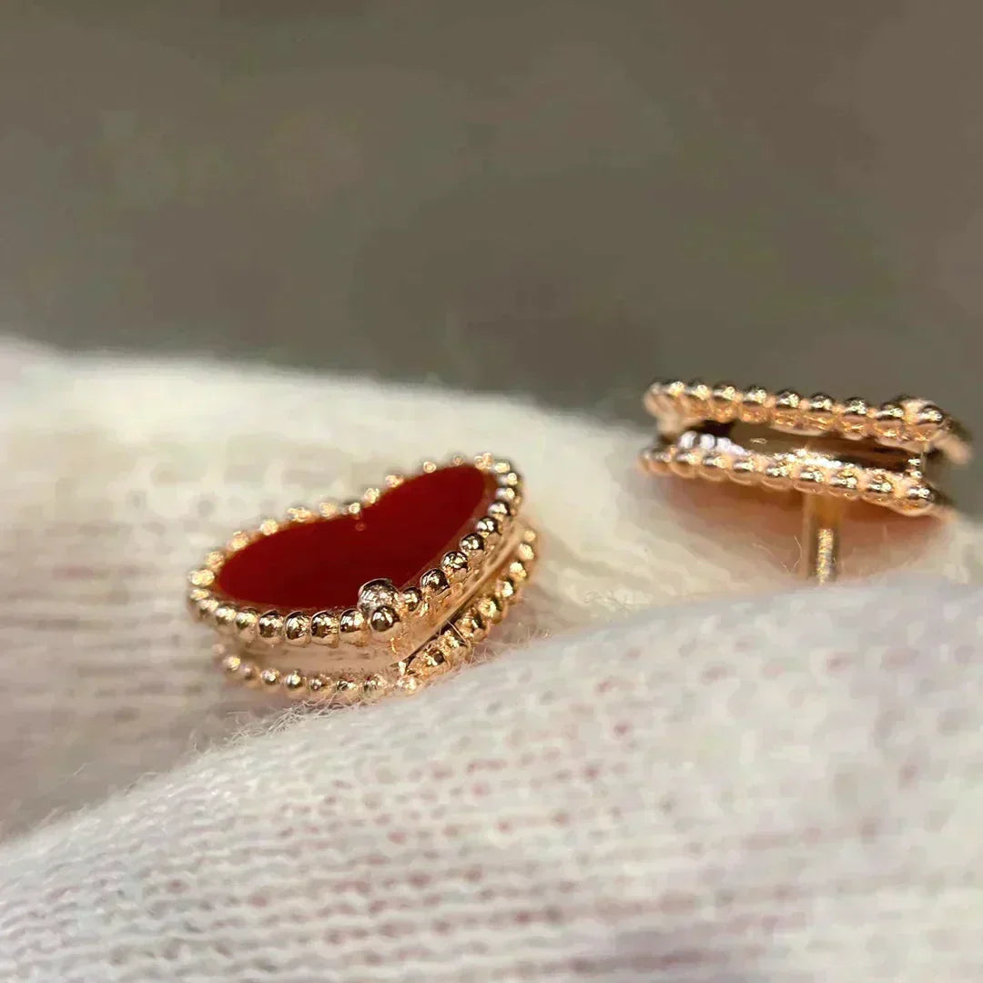 ¡®Sprite Jewelry¡¯HEART CARNELIAN STUD EARRINGS