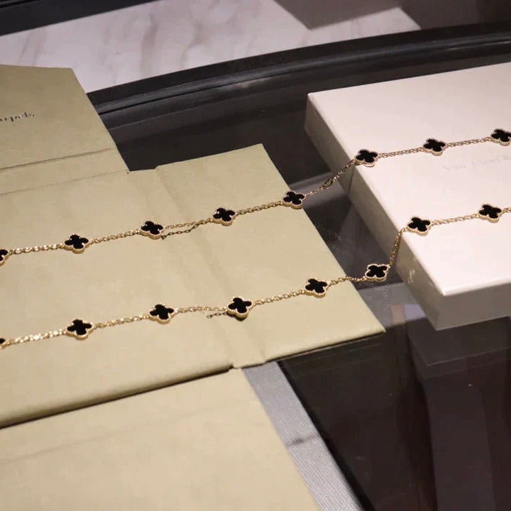 ¡®Sprite Jewelry¡¯CLOVER 20 MOTIFS ONYX NECKLACE