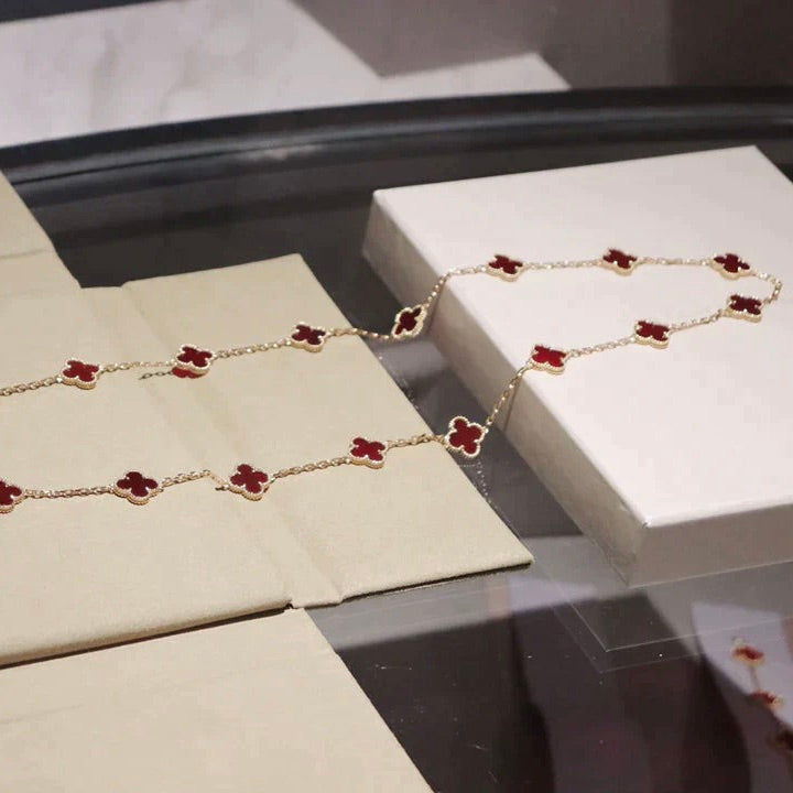 ¡®Sprite Jewelry¡¯CLOVER 20 MOTIFS CARNELIAN NECKLACE