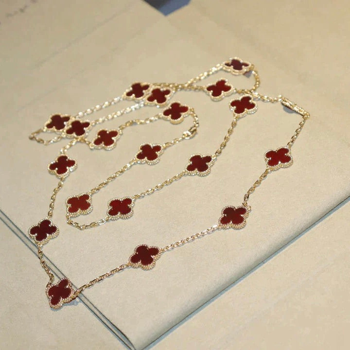 ¡®Sprite Jewelry¡¯CLOVER 20 MOTIFS CARNELIAN NECKLACE