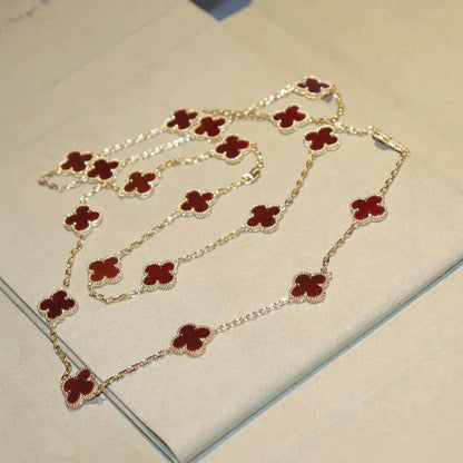 ¡®Sprite Jewelry¡¯CLOVER 20 MOTIFS CARNELIAN NECKLACE
