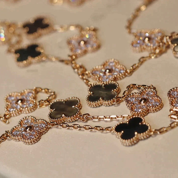 ¡®Sprite Jewelry¡¯CLOVER 20 MOTIFS DARK MOP DIAMOND  NECKLACE