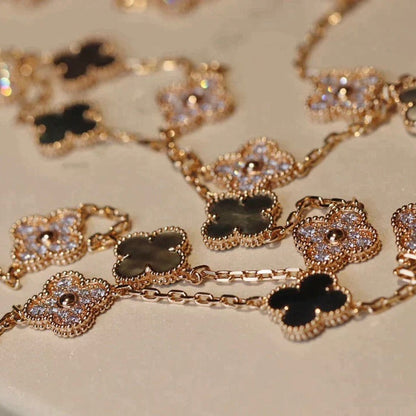 ¡®Sprite Jewelry¡¯CLOVER 20 MOTIFS DARK MOP DIAMOND  NECKLACE