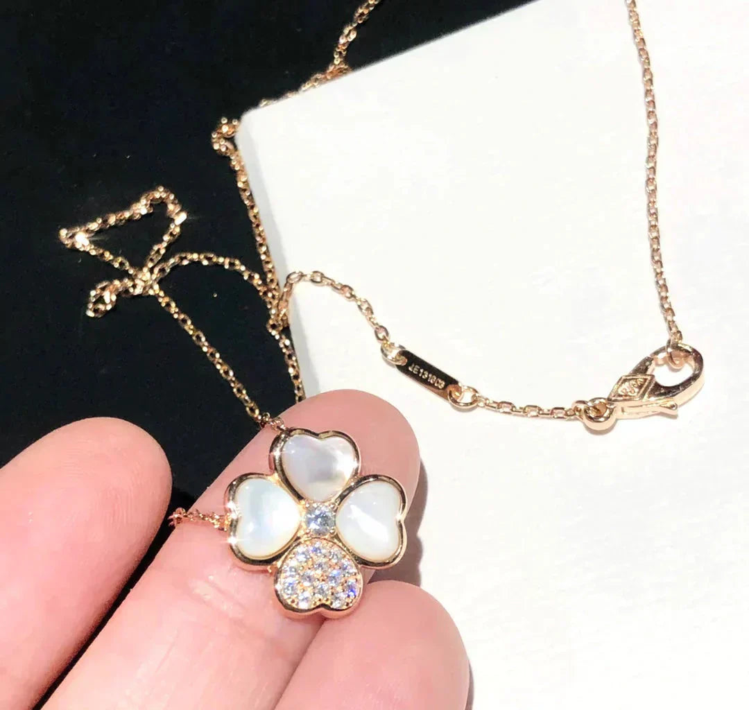 ¡®Sprite Jewelry¡¯CLOVER MOP DIAMOND ROSE GOLD NECKLACE