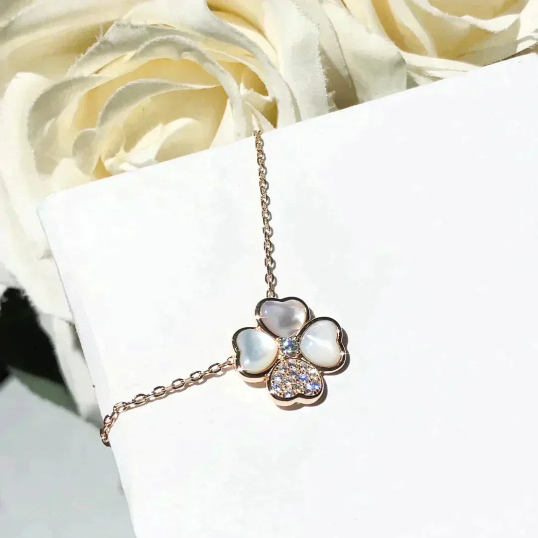 ¡®Sprite Jewelry¡¯CLOVER MOP DIAMOND ROSE GOLD NECKLACE