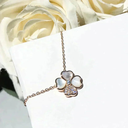 ¡®Sprite Jewelry¡¯CLOVER MOP DIAMOND ROSE GOLD NECKLACE
