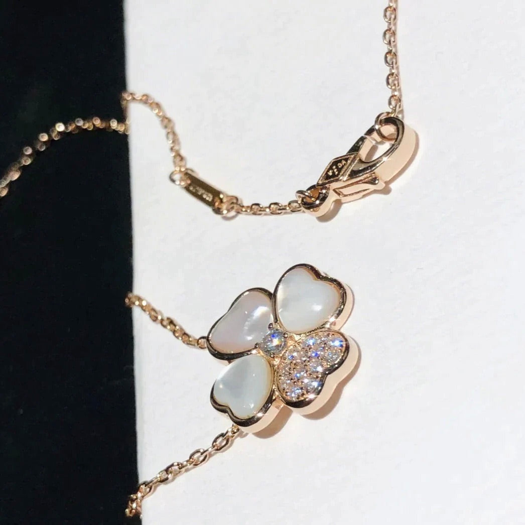 ¡®Sprite Jewelry¡¯CLOVER MOP DIAMOND ROSE GOLD NECKLACE