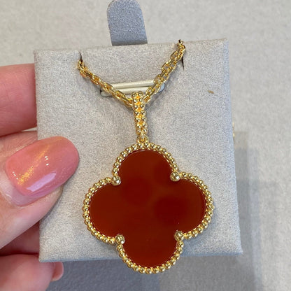 ¡®Sprite Jewelry¡¯CLOVER 25MM NECKLACE GOLD CARNELIAN