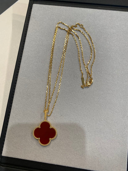 ¡®Sprite Jewelry¡¯CLOVER 25MM NECKLACE GOLD CARNELIAN