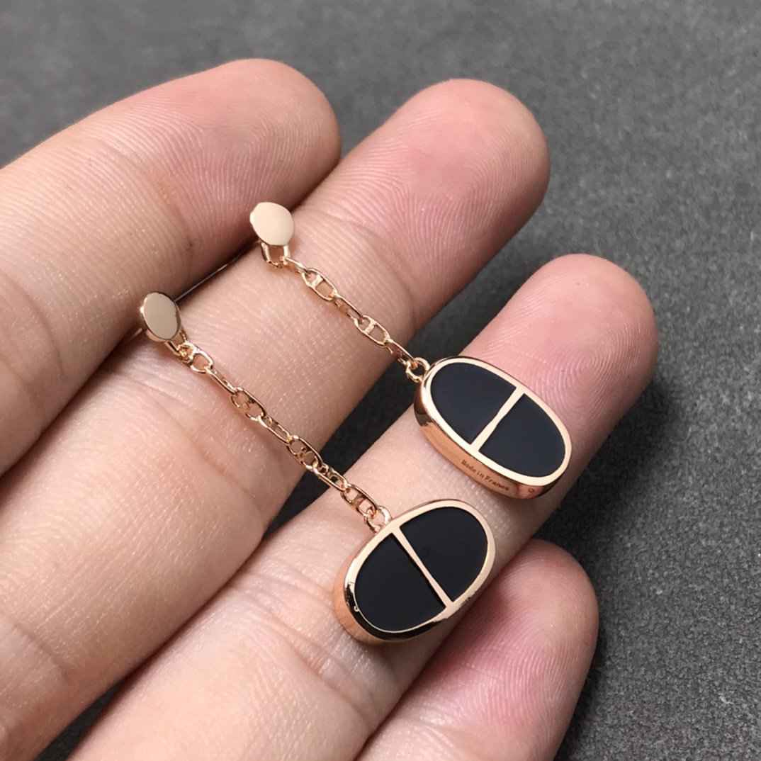 ¡®Sprite Jewelry¡¯CHAINE VERSO BLACK CERAMIC SILVER EARRINGS