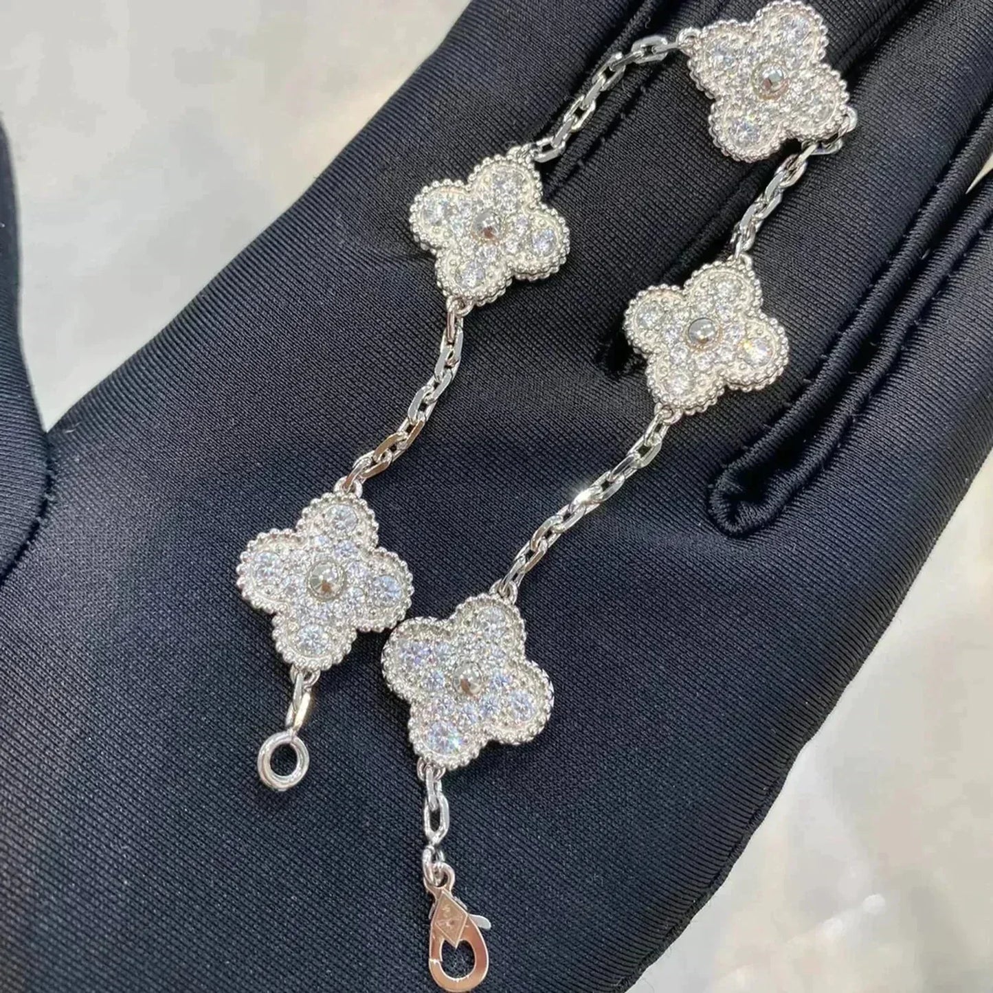 [Sprite Jewelry] New  CLOVER 5 MOTIF FULL DIAMOND BRACELET COLLECTION