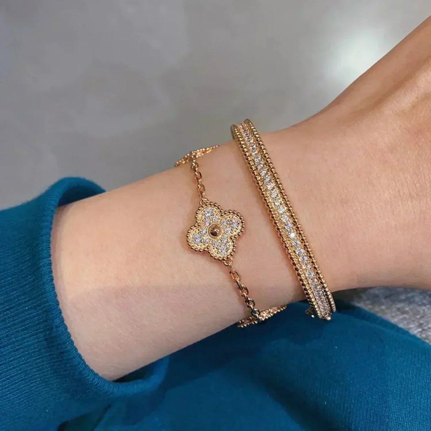 [Sprite Jewelry] New  CLOVER 5 MOTIF FULL DIAMOND BRACELET COLLECTION