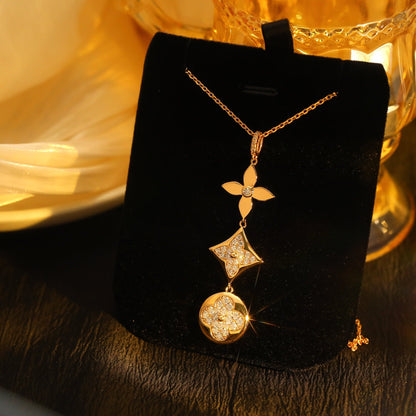 ¡®Sprite Jewelry¡¯STAR AND SUN DIAMOND PINK GOLD NECKLACE