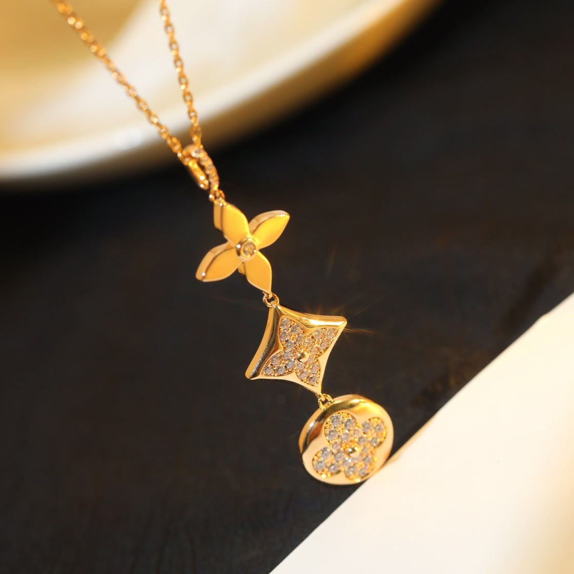 ¡®Sprite Jewelry¡¯STAR AND SUN DIAMOND PINK GOLD NECKLACE