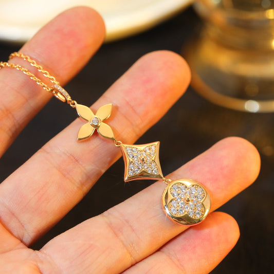 ¡®Sprite Jewelry¡¯STAR AND SUN DIAMOND PINK GOLD NECKLACE