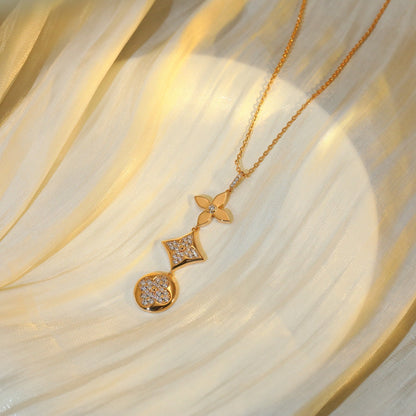 ¡®Sprite Jewelry¡¯STAR AND SUN DIAMOND PINK GOLD NECKLACE
