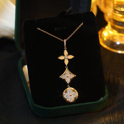 ¡®Sprite Jewelry¡¯STAR AND SUN DIAMOND PINK GOLD NECKLACE