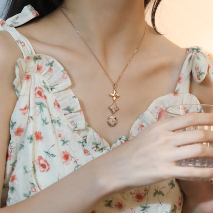 ¡®Sprite Jewelry¡¯STAR AND SUN DIAMOND PINK GOLD NECKLACE