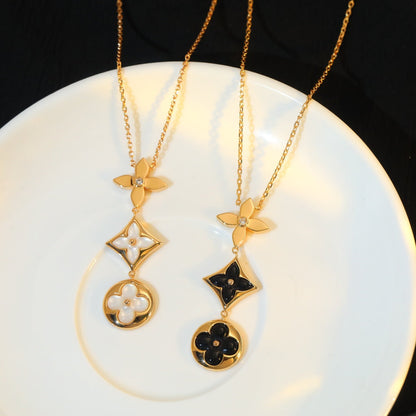 ¡®Sprite Jewelry¡¯STAR AND SUN ONYX PINK GOLD NECKLACE