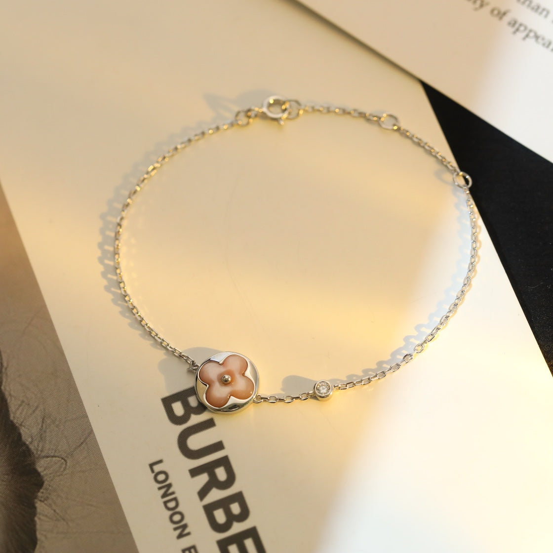 ¡®Sprite Jewelry¡¯SUN MOTIF PINK MOP SILVER BRACELET