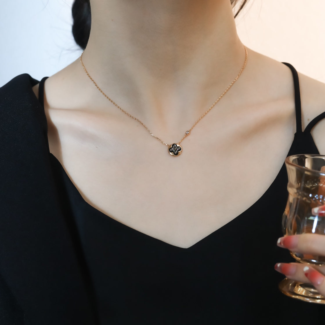 ¡®Sprite Jewelry¡¯SUN PEDANT PINK GOLD 1 DIAMOND NECKLACE