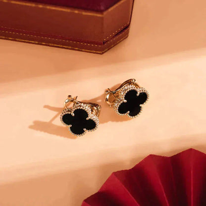 ¡®Sprite Jewelry¡¯CLOVER MEDIUM 1 MOTIFS  ONYX STUD EARRINGS