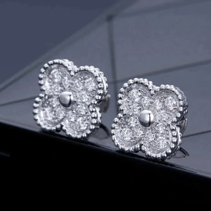 ¡®Sprite Jewelry¡¯CLOVER 1 MOTIFS DIAMOND STUD EARRINGS SILVER