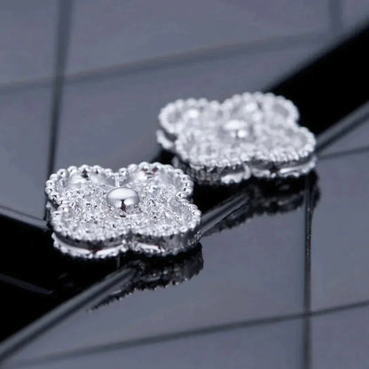 ¡®Sprite Jewelry¡¯CLOVER 1 MOTIFS DIAMOND STUD EARRINGS SILVER