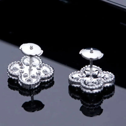 ¡®Sprite Jewelry¡¯CLOVER 1 MOTIFS DIAMOND STUD EARRINGS SILVER