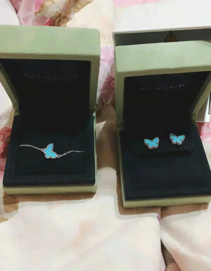 ¡®Sprite Jewelry¡¯BUTTERFLY TURQUOISE EARRINGS SILVER