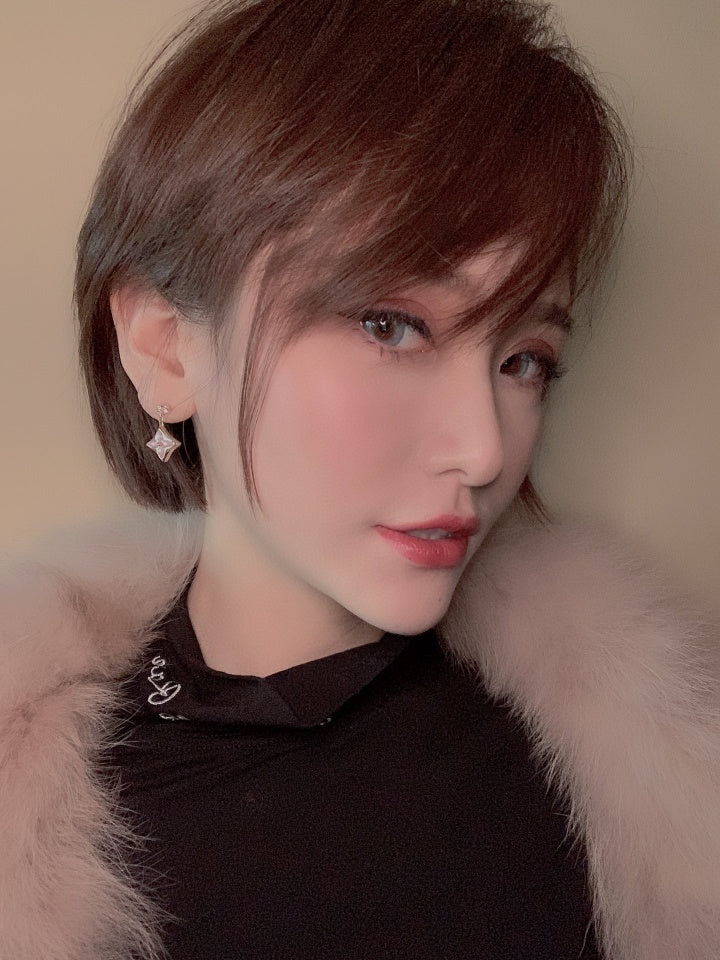 ¡®Sprite Jewelry¡¯DOUBLE STAR PINK GOLD MOP DROP EARRINGS