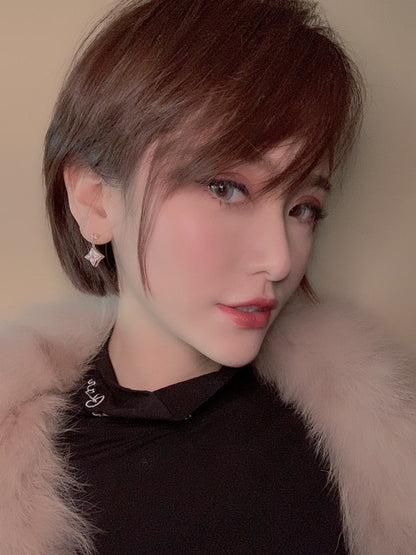 ¡®Sprite Jewelry¡¯DOUBLE STAR PINK GOLD MOP DROP EARRINGS