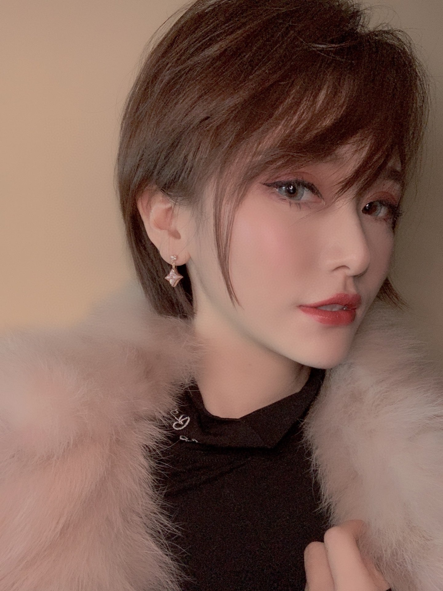 ¡®Sprite Jewelry¡¯DOUBLE STAR PINK GOLD MOP DROP EARRINGS