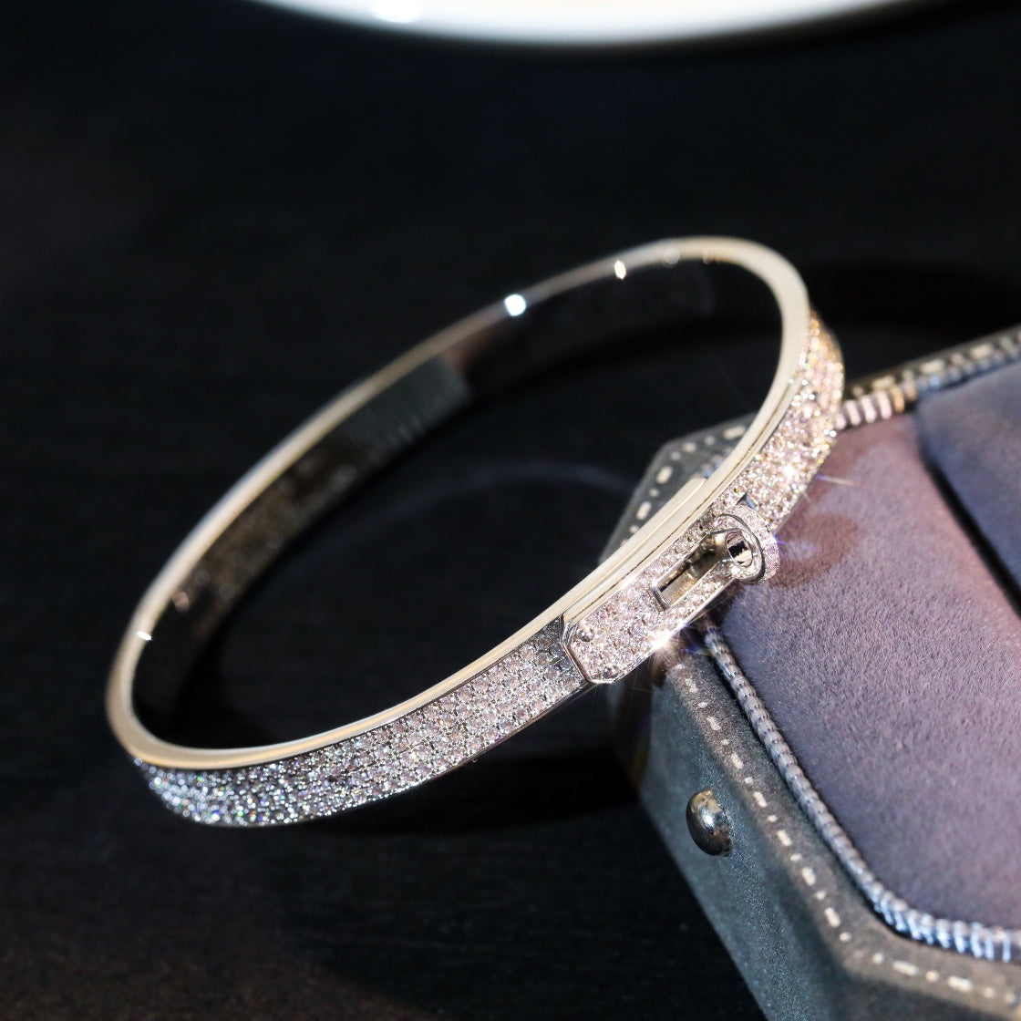 [Sprite Jewelry]Kelly Diamond-Set Bracelet with Moissanite