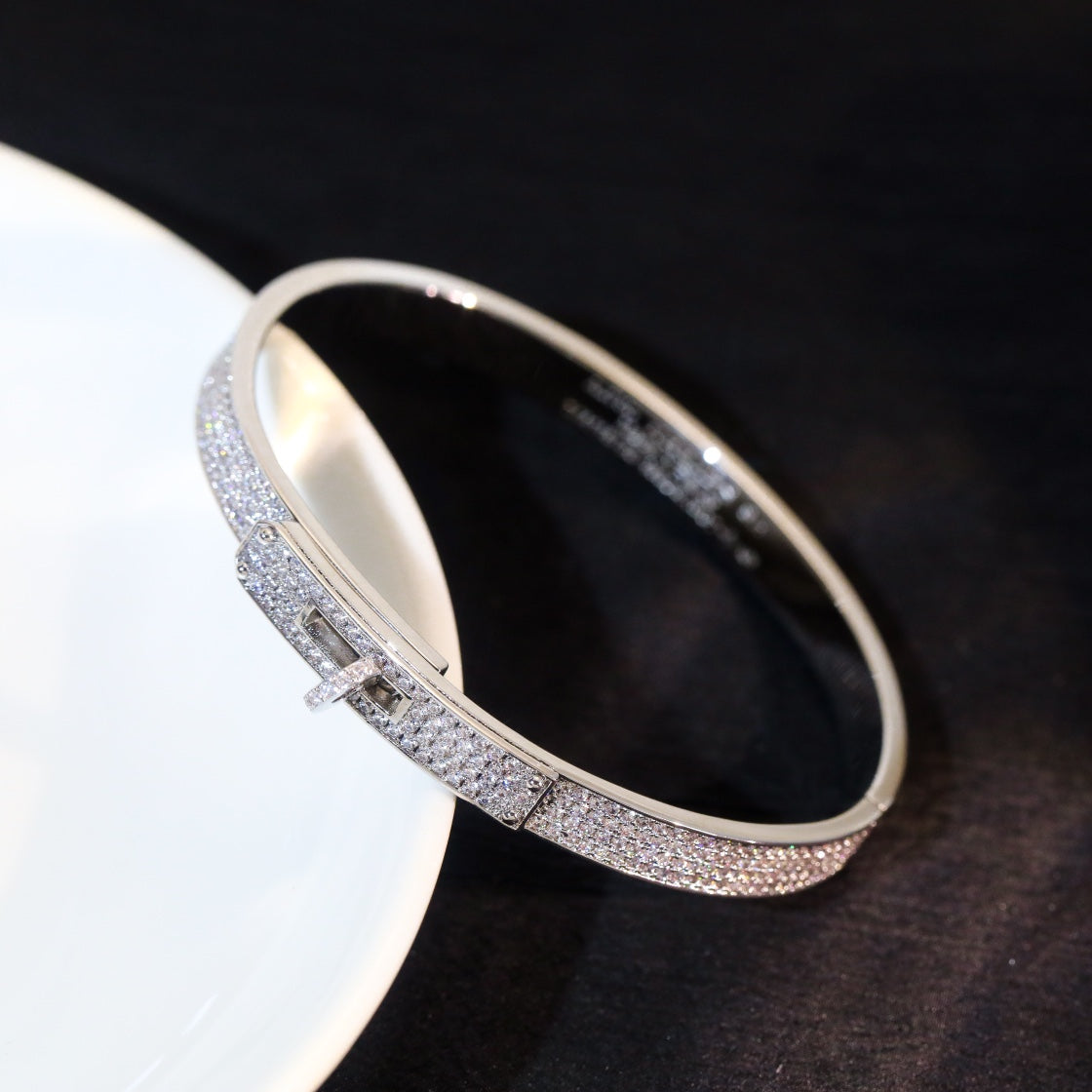 [Sprite Jewelry]Kelly Diamond-Set Bracelet with Moissanite