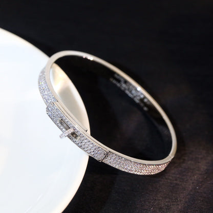 [Sprite Jewelry]Kelly Diamond-Set Bracelet with Moissanite