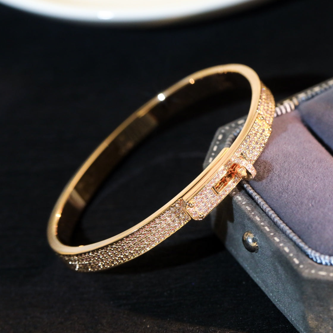 [Sprite Jewelry]Kelly Diamond-Set Bracelet with Moissanite