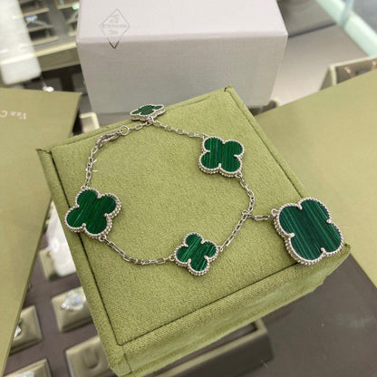 ¡®Sprite Jewelry¡¯CLOVER 5 MOTIFS SIVLER MALACHITE BRACELET