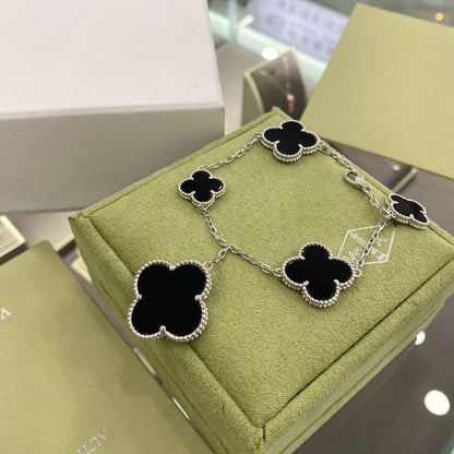 ¡®Sprite Jewelry¡¯CLOVER 5 MOTIFS SIVLER ONYX BRACELET