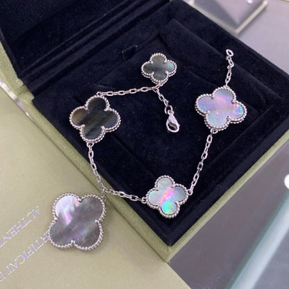 ¡®Sprite Jewelry¡¯CLOVER 5 MOTIFS SIVLER DARK MOP BRACELET