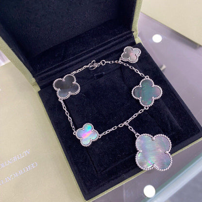 ¡®Sprite Jewelry¡¯CLOVER 5 MOTIFS SIVLER DARK MOP BRACELET