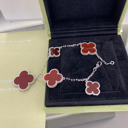 ¡®Sprite Jewelry¡¯CLOVER 5 MOTIFS SIVLER CARNELIAN BRACELET